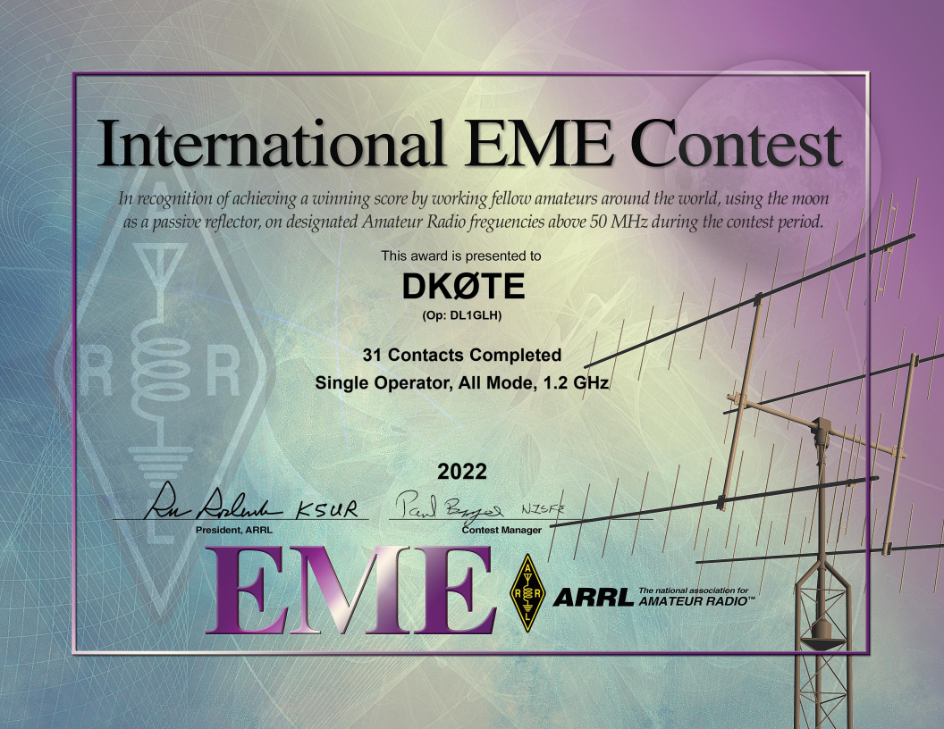ARRL EME Contest 2022